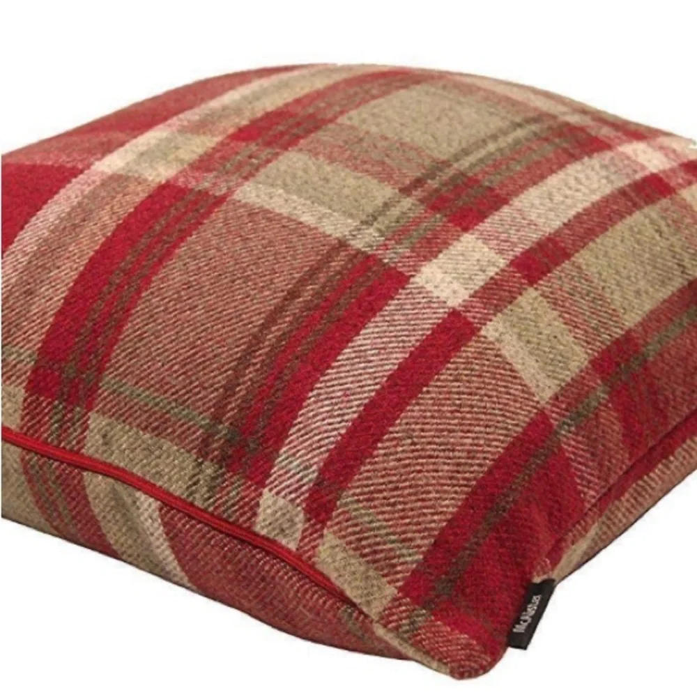 McAlister ‘Highlands’ Red Tartan Plaid Throw Pillow Cover 20x20” (1-Count)
